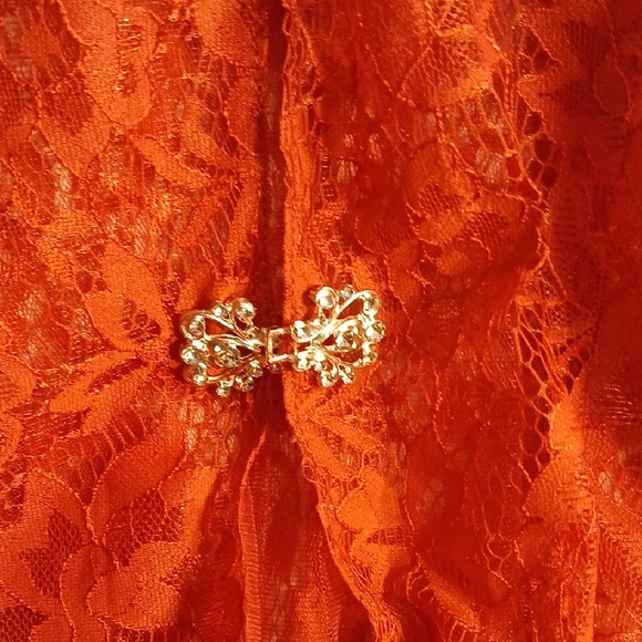 Elegant Red Lace Robe - Picture 2 of 4